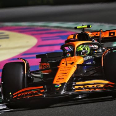 F1 car in full action